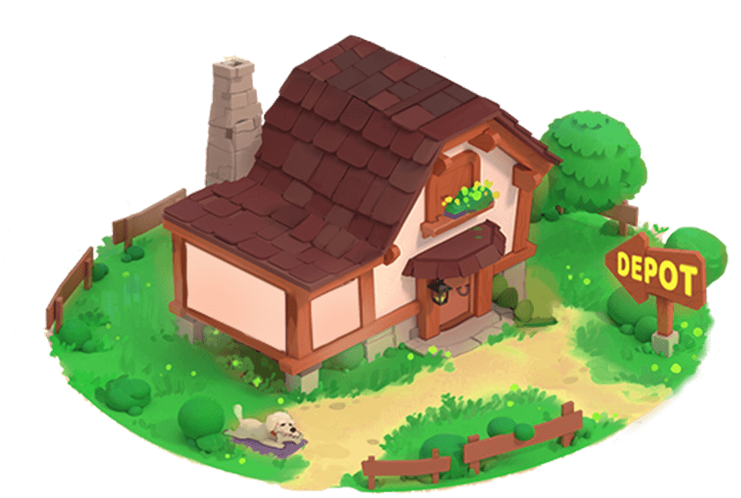 Farm World 升级后农舍的官方插画